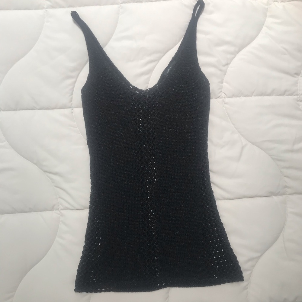 Torn by Ronny Kobo Black Knit tank Size Medium